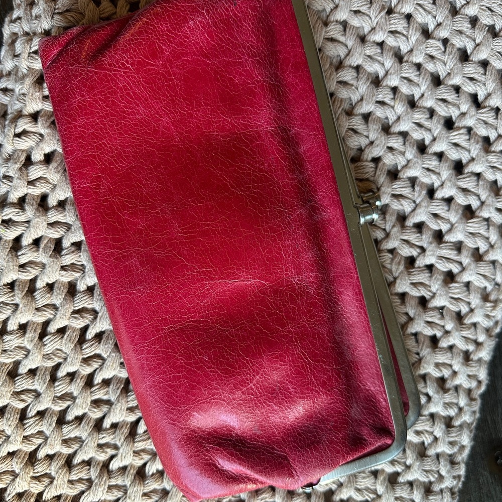 HOBO Vibrant Lauren Red Leather clutch wallet